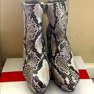 Snakeskin ankle boots